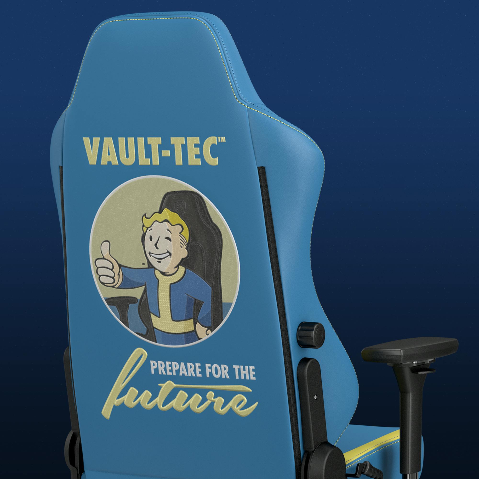 Gaming Chair Vault-Tec Vegan PU Leather Back View