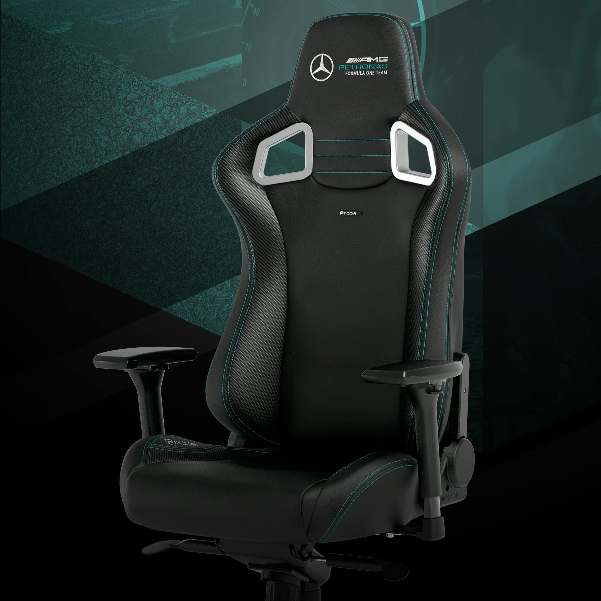 gaming chair AMG Mercedes F1 Petronas vegan PU Leather Front-right view