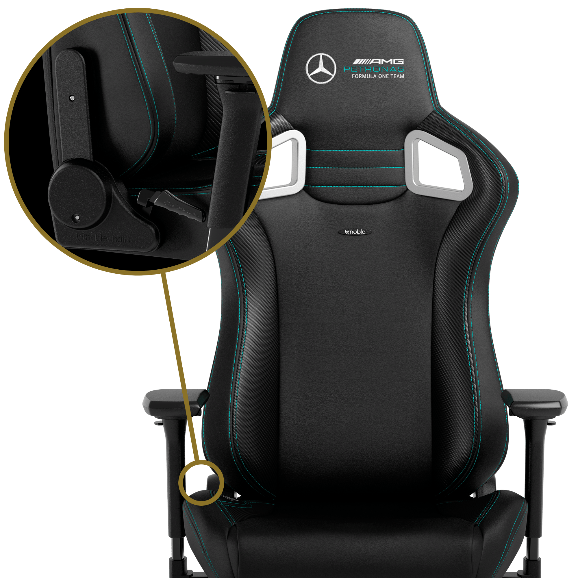 Ergonomischer Gaming-Stuhl Mercedes-AMG Petronas Formula One Team vegan PU-Leder