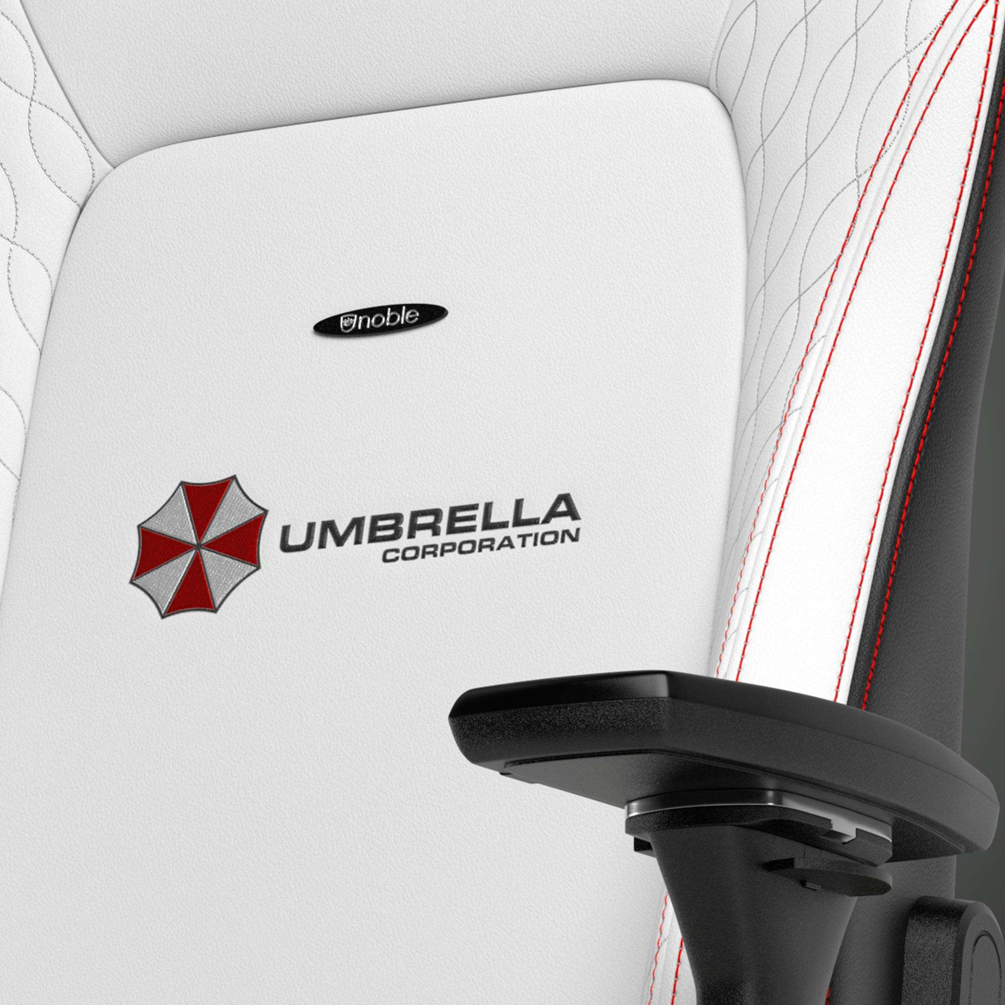Gaming Stuhl Resident Evil Umbrella Veganes PU-Leder Details Nahaufnahme