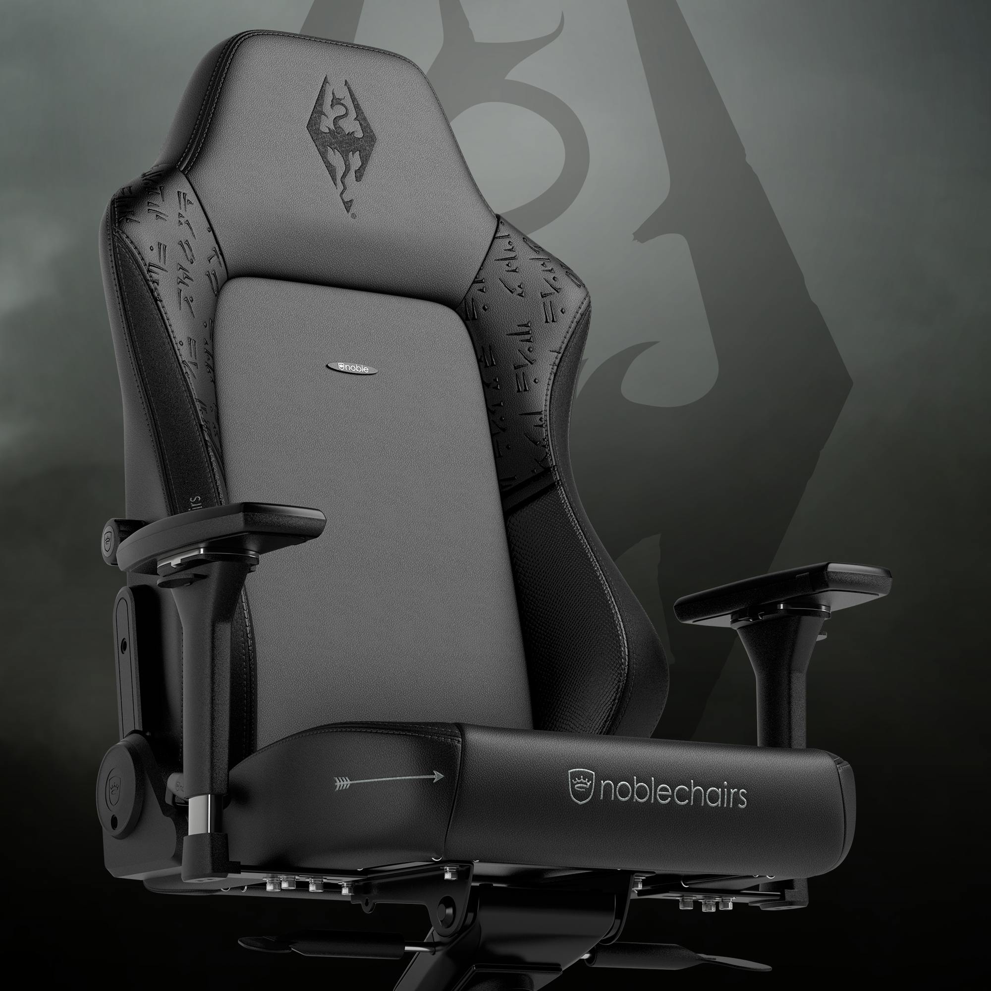 gaming chair Skyrim 10th Anniversary vegan PU Leather Front-Right view