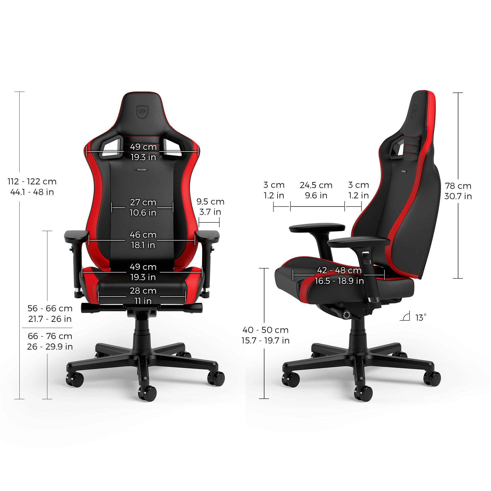 Noblechairs - EPIC Compact  Schwarz/Carbon/Rot