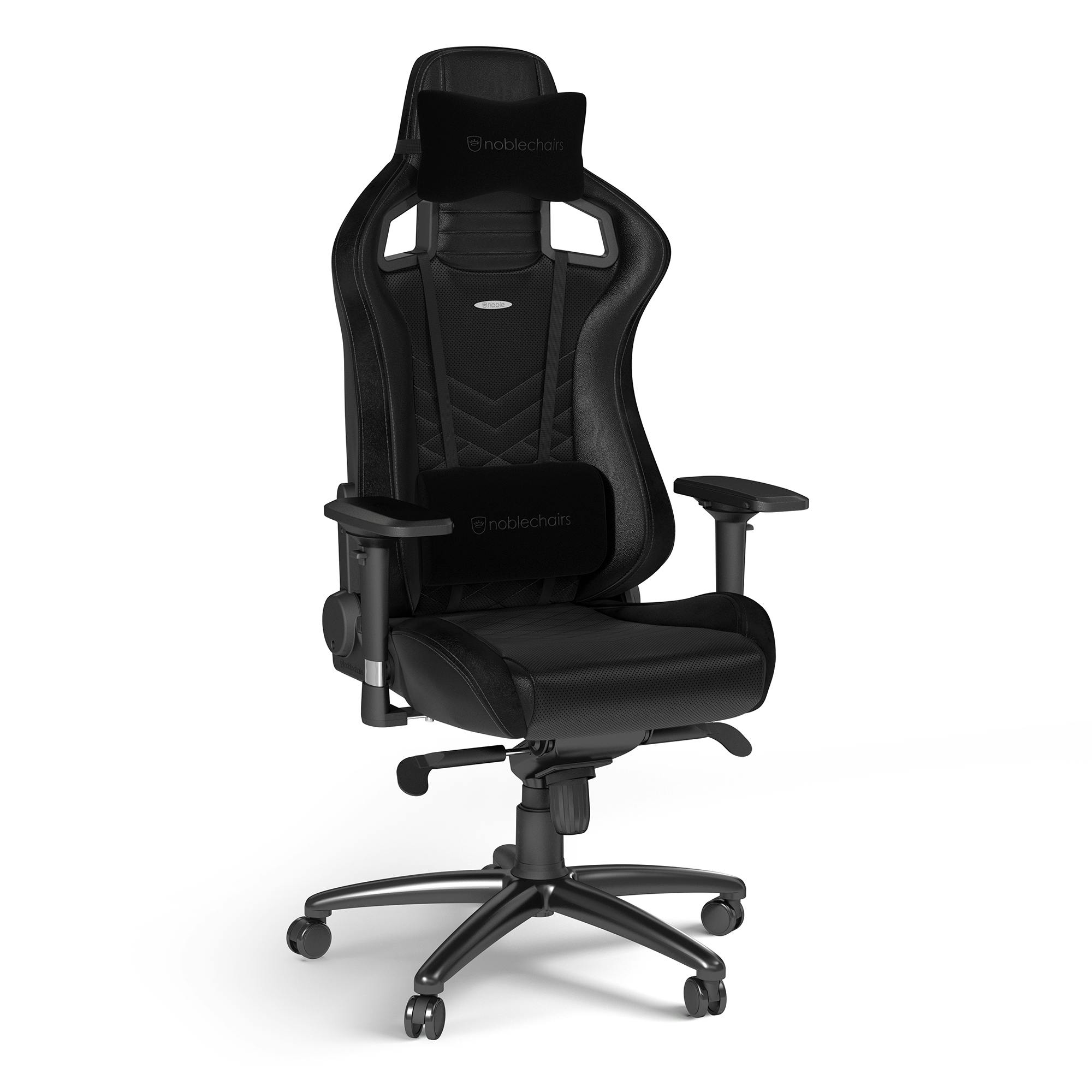 Black noblechairs Epic Gaming Chair 135° Reclinable Desk Chair Office Chair Lumbar Support Cushion 265 lbs Racing Seat Design PU Faux Leather