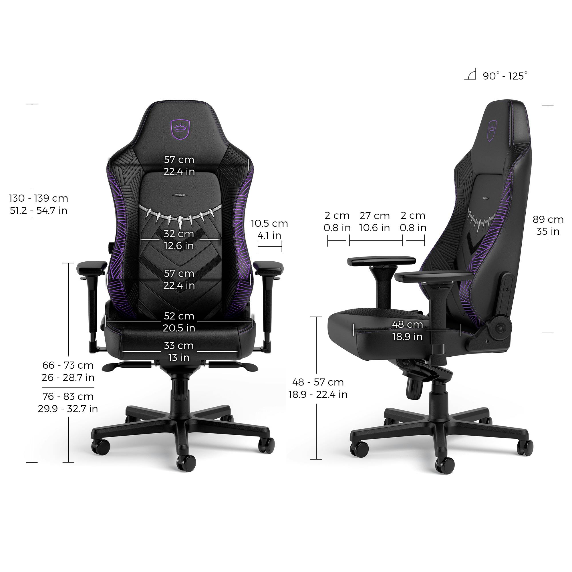 gaming chair Black Panther data specifications measurements