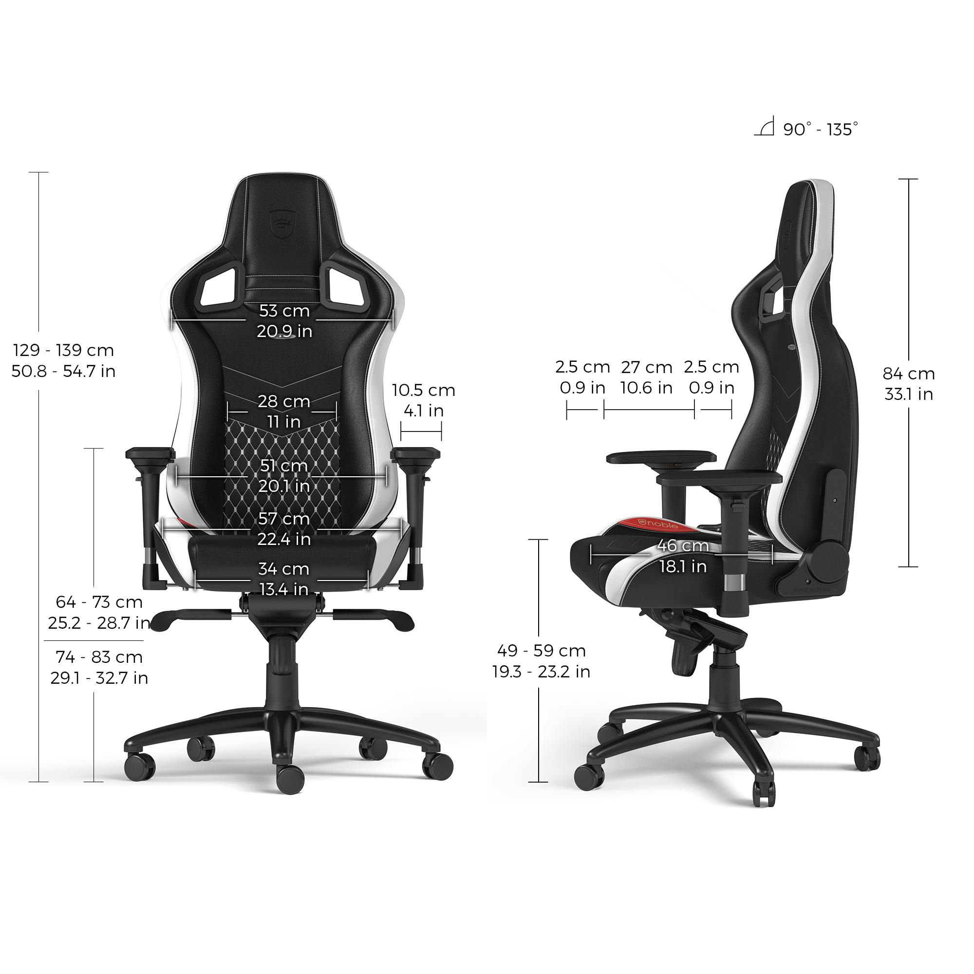 noblechairs - EPIC Real Leather Black/White/Red