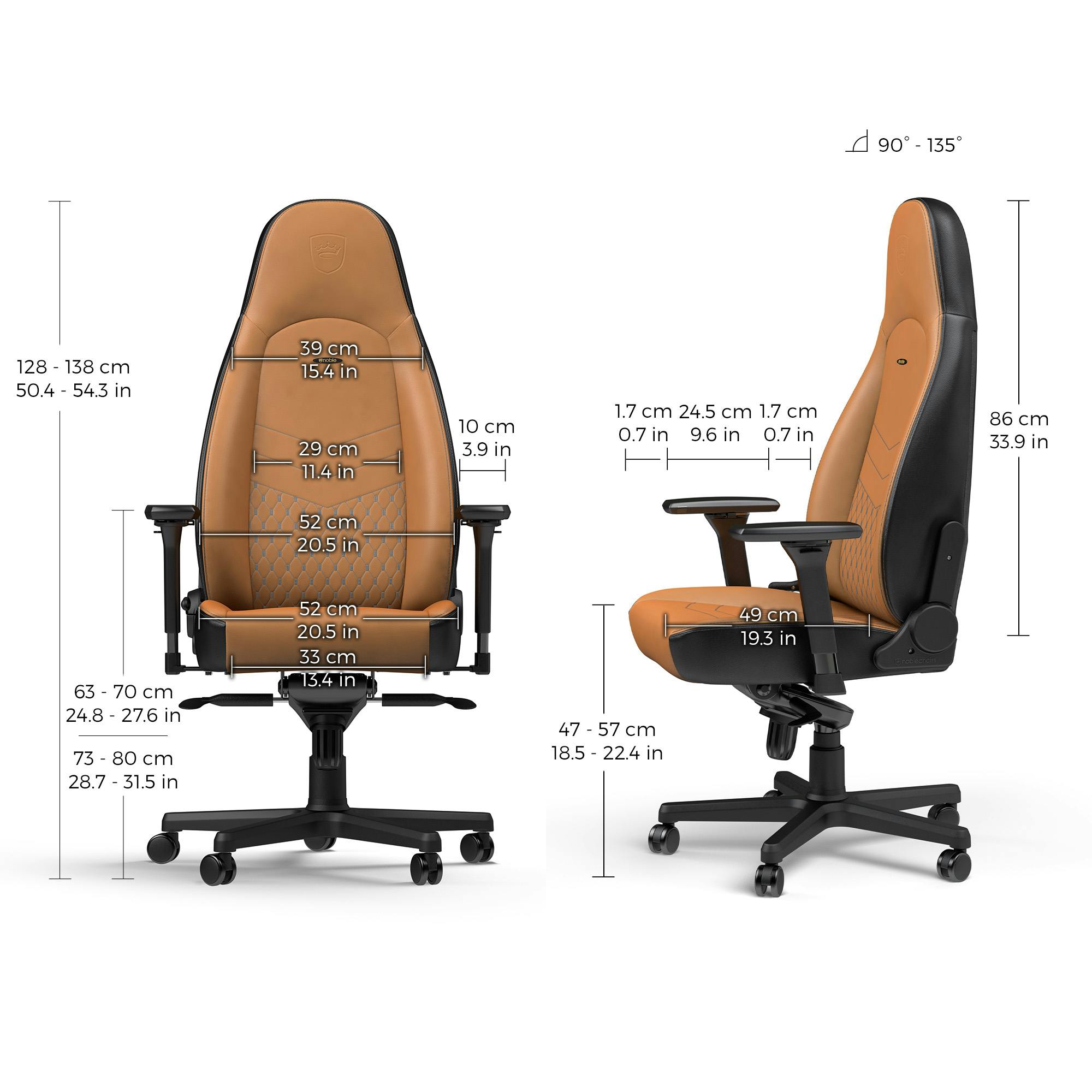 noblechairs - ICON Echtleder Cognac/Schwarz