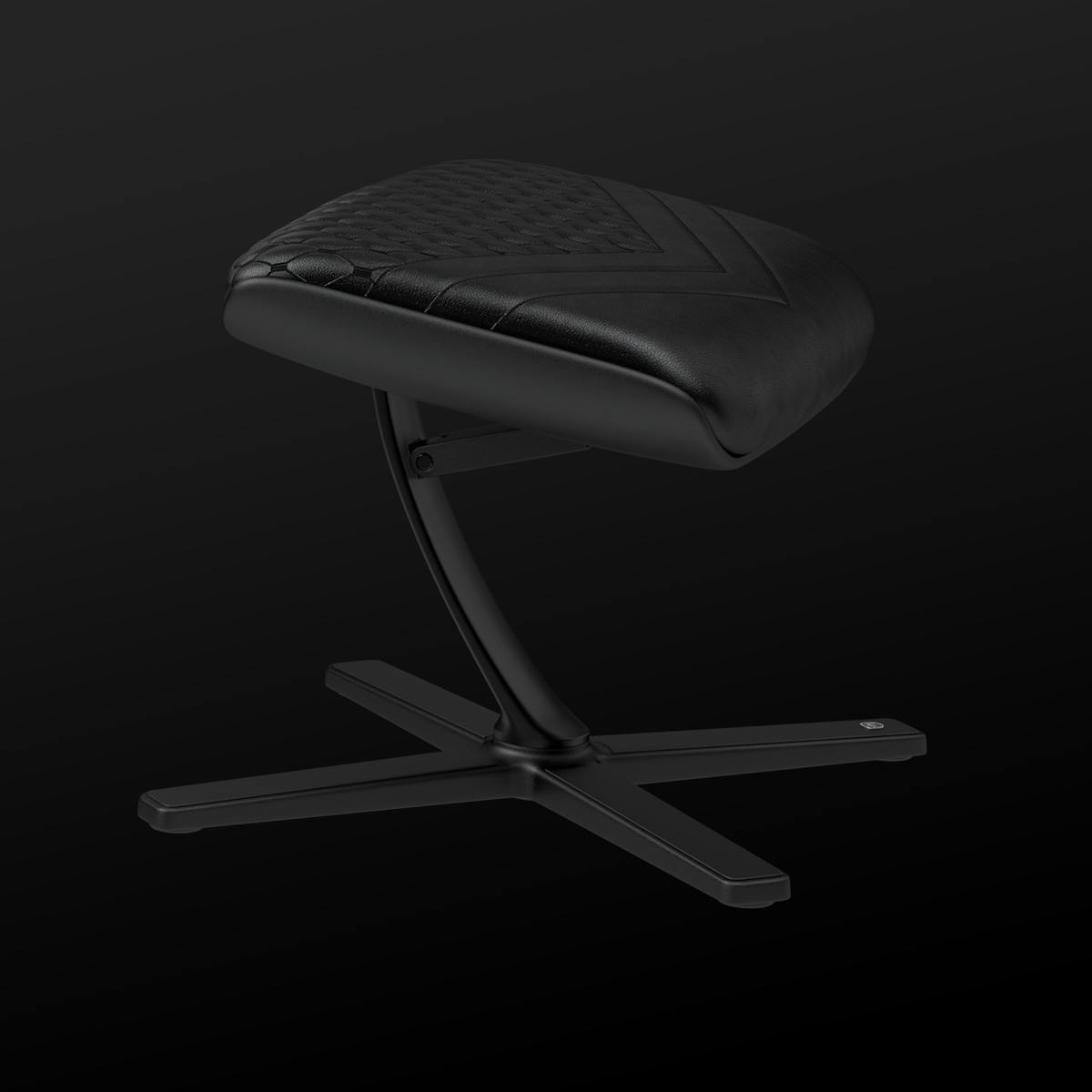 Real Leather Footrest Black